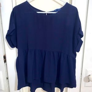 Navy blue peplum top